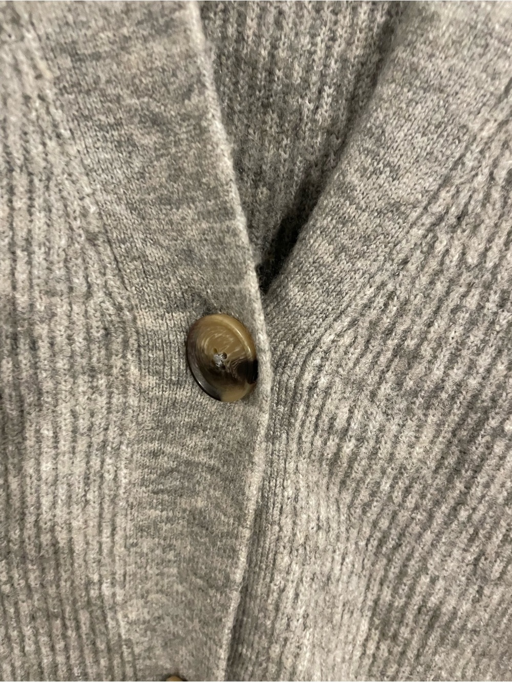 H&M Heather Gray Ribbed Button Front Cardigan - Picture 2 of 3